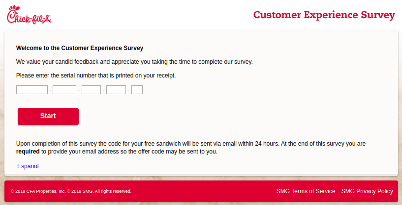 Chick-fil-A Customer Experience Survey