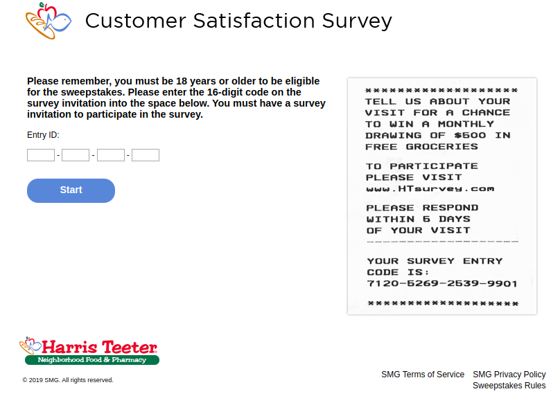 Harris Teeter Customer Satisfaction Survey