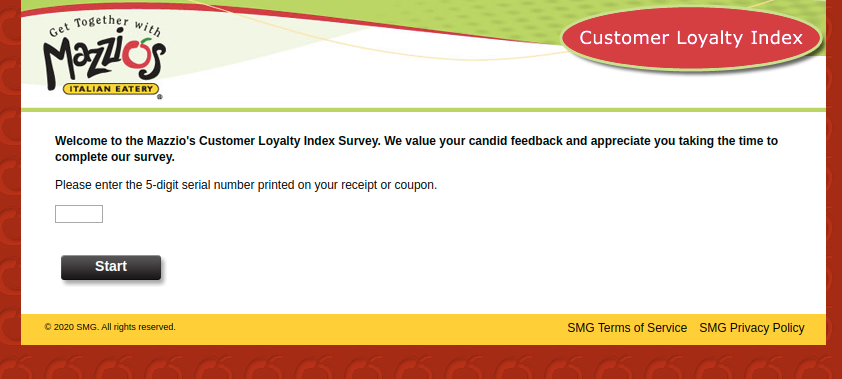 Mazzio s Customer Survey