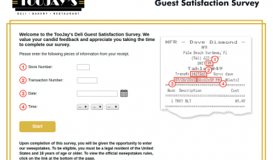 TooJay s Deli Guest Survey