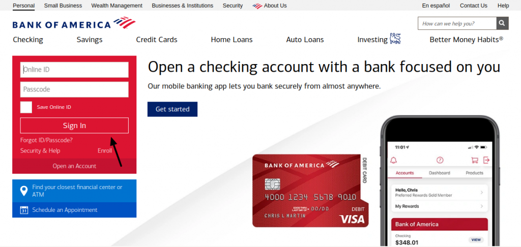 www.bankofamerica.com - Access To Your Bank of America Credit Card