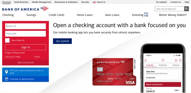 Bank of America Banking Credit Card Logo